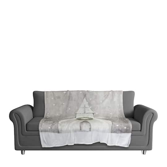 Gray Church 50x60 Coral Fleece Blanket